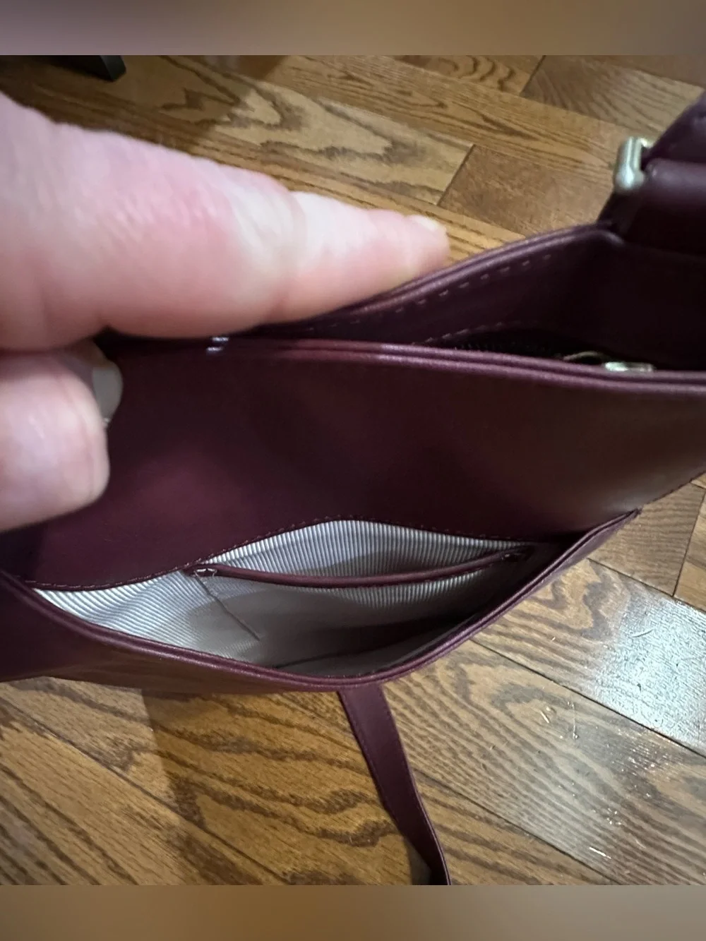 Radley London Burgundy Leather Zip Top Crossbody Bag